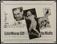 6a193 MISFITS linen 1/2sh 1961 sexy Marilyn Monroe, Clark Gable, Montgomery Clift, John Huston