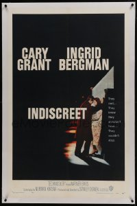 6a348 INDISCREET linen 1sh 1958 Cary Grant & Ingrid Bergman, directed by Stanley Donen!