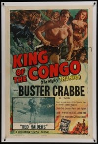 6a364 KING OF THE CONGO linen chap 13 1sh 1952 Cravath art of Crabbe as The Mighty Thunda + inset!