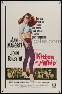 6a367 KITTEN WITH A WHIP linen 1sh 1964 Ann-Margret is out for kicks, every inch spells excitement!