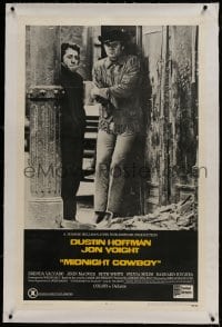 6a384 MIDNIGHT COWBOY linen 1sh 1969 Dustin Hoffman, Jon Voight, John Schlesinger classic, X-rated!