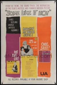 6a443 SOME LIKE IT HOT linen soundtrack 1sh 1959 Marilyn Monroe, Tony Curtis & Jack Lemmon in drag!
