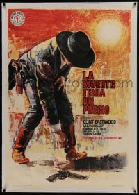 6a083 FOR A FEW DOLLARS MORE linen Spanish 1966 Sergio Leone's Per qualche dollaro in piu, Eastwood!