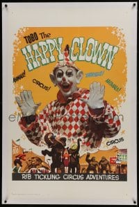 6a487 TOBO THE HAPPY CLOWN linen 1sh 1965 Edward Finney in creepy circus clown makeup, rare!