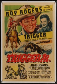 6a491 TRIGGER JR. linen 1sh 1950 great art of smiling Roy Rogers & Dale Evans + Trigger too!