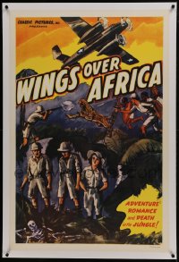 6a507 WINGS OVER AFRICA linen 1sh R1947 James Carew, adventure, romance & death in the jungle!