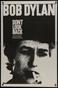 6b044 DON'T LOOK BACK 1sh 1967 D.A. Pennebaker, super c/u of Bob Dylan with cigarette in mouth!