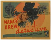 6b131 NANCY DREW DETECTIVE TC 1938 art of spooky bad guy attacking Bonita Granville, ultra rare!