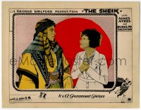 6b221 SHEIK LC 1921 great portrait of shocked Rudolph Valentino staring at Agnes Ayres, very rare!