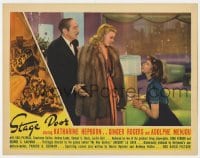 6b226 STAGE DOOR LC 1937 Ginger Rogers in fur & Adolphe Menjou watch Katharine Hepburn on couch!