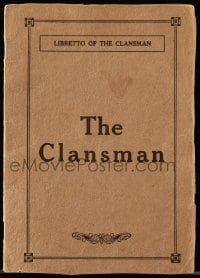 6b067 BIRTH OF A NATION world premiere souvenir program book 1915 D.W. Griffith's Clansman, rare!