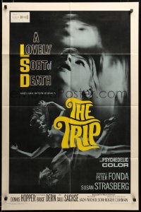 6b065 TRIP 1sh 1967 AIP, written by Jack Nicholson, LSD, wild sexy psychedelic drug image!
