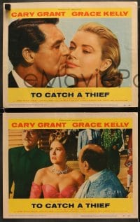 6b093 TO CATCH A THIEF set of 8 LCs 1955 sexy Grace Kelly, Cary Grant, directed by Alfred Hitchcock!