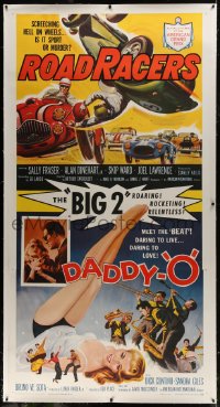 6c047 ROADRACERS/DADDY-O linen 3sh 1959 beatniks & racecars, roaring, rockteing, relentless!