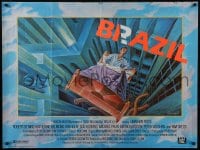 6c372 BRAZIL British quad 1985 Terry Gilliam cult classic, cool sci-fi fantasy art by Lagarrigue!