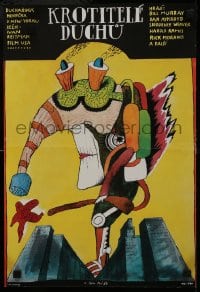 6c326 GHOSTBUSTERS Czech 13x20 1984 wild completely different surreal artwork by Petr Pos!