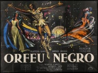 6c144 BLACK ORPHEUS French 4p 1959 Marcel Camus' Orfeu Negro, wonderful art by Georges Allard!