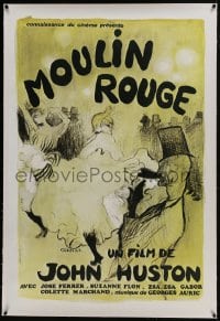 6c107 MOULIN ROUGE linen French 32x47 R1980s Jose Ferrer as Toulouse-Lautrec, different Gaborit art!