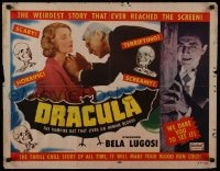 6c196 DRACULA 1/2sh R1951 vampire bat Bela Lugosi lives on human blood, full-color, ultra rare!