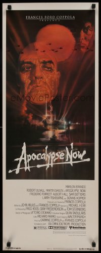 6c208 APOCALYPSE NOW insert 1979 Francis Ford Coppola, classic Bob Peak art of Brando and Sheen!