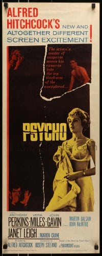6c219 PSYCHO insert 1960 sexy half-dressed Janet Leigh, Anthony Perkins, Alfred Hitchcock classic!