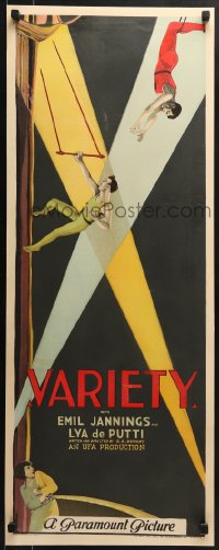 6c133 VARIETY insert 1926 E.A. Dupont's classic tale of obsession & betrayal, great acrobat art!