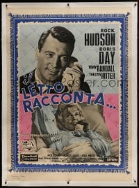 6c073 PILLOW TALK linen Italian 1p 1959 Rock Hudson loves pretty career girl Doris Day, different!