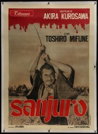 6c075 SANJURO linen Italian 1p 1968 Akira Kurosawa's Tsubaki Sanjuro, samurai Toshiro Mifune!