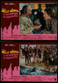 6c337 WILLY WONKA & THE CHOCOLATE FACTORY set of 8 Italian 18x26 pbustas 1971 Gene Wilder classic!