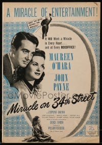 6c156 MIRACLE ON 34th STREET pressbook 1947 Maureen O'Hara, John Payne, Gwenn, Natalie Wood, rare!