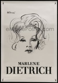 6c106 MARLENE DIETRICH linen 32x47 French special poster 1960s Rene Bouche art of the sexy acrtress!
