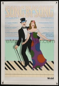 6c023 SONG BY SONG linen TV poster 1977 Seymour Chwast art of couple dancing on giant keyboard!