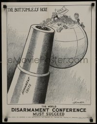 6c287 WORLD DISARMAMENT CONFERENCE 17x22 anti-war poster 1932 war spending is a bottomless hole!