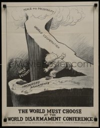 6c286 WORLD DISARMAMENT CONFERENCE 17x22 anti-war poster 1932 war & poverty or peace & prosperity!