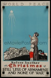 6c288 WORLD PEACE BEFORE ANOTHER CHRISTMAS 12x19 anti-war poster 1921 great Rochon Hoover art!