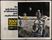 6c018 2001: A SPACE ODYSSEY linen Cinerama subway poster 1968 Kubrick, art of astronauts by McCall!