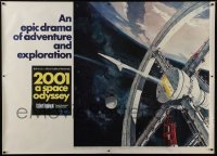 6c008 2001: A SPACE ODYSSEY Cinerama subway poster 1968 Kubrick, art of space wheel by Bob McCall!