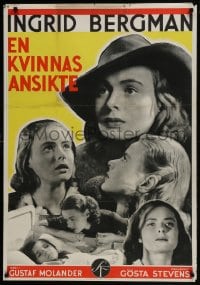 6c344 WOMAN'S FACE Swedish 1938 great montage of 5 Ingrid Bergman images, country of origin, rare!