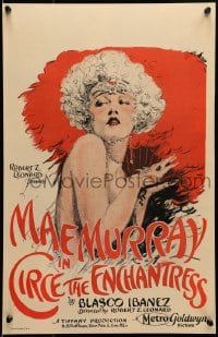 6c165 CIRCE THE ENCHANTRESS WC 1924 great close stylized art of sexy barely-dressed Mae Murray!