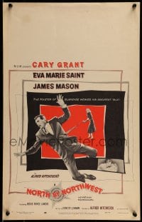 6c182 NORTH BY NORTHWEST WC 1959 Cary Grant, Eva Marie Saint, Alfred Hitchcock suspense classic!