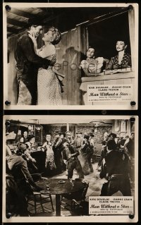 6d922 MAN WITHOUT A STAR 2 English FOH LCs 1956 images of Kirk Douglas & Claire Trevor, Campbell!