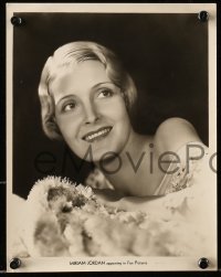 6d936 MIRIAM JORDAN 2 8x10 stills 1930s portraits with fur & cool dress looking over her shoulder!