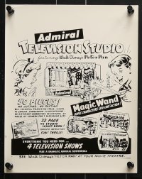6d601 PETER PAN 6 8x10 stills 1953 advertises Admiral Television Studio play set & other tie ins!