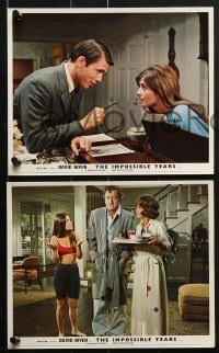6d045 IMPOSSIBLE YEARS 8 color English FOH LCs 1968 David Niven, Ferrare, undergrads vs. over-thirties!