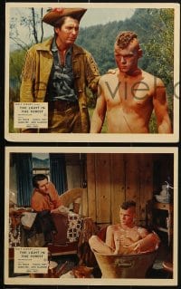 6d136 LIGHT IN THE FOREST 5 color English FOH LCs 1958 Disney, James MacArthur, Wendell Corey!