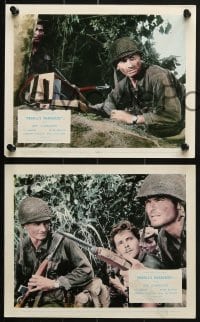 6d137 MERRILL'S MARAUDERS 5 color English FOH LCs 1962 Samuel Fuller, Jeff Chandler, true story from WWII!