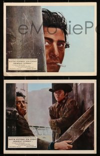 6d123 MIDNIGHT COWBOY 6 color English FOH LCs 1969 images of Dustin Hoffman, Jon Voight, Vaccaro!