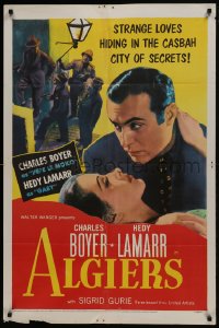 6f034 ALGIERS 1sh R1953 Charles Boyer loves sexiest Hedy Lamarr, but he can't leave the Casbah!