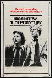 6f039 ALL THE PRESIDENT'S MEN 1sh 1976 Dustin Hoffman & Robert Redford as Woodward & Bernstein!