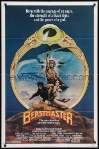 6f085 BEASTMASTER 1sh 1982 Taylor art of bare-chested Marc Singer & sexy Tanya Roberts!